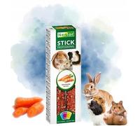 2x Hamster Rabbits Guinea Pig Chinchilla Sticks with Carrots Flavour Rodents Pet Rat Gerbil Degu Small Animal Seed Food 115g with Hooks Pack of Two Treats