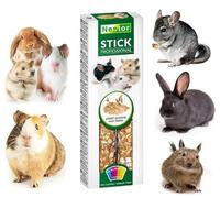 2x Hamster Rabbits Guinea Pig Chinchilla Sticks with Oats Flakes Flavour Rodents Pet Rat Gerbil Degu Small Animal Food with Hooks Pack of Two Seed Treats Indoor and Outdoor Snacks