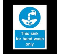 2x Hand wash only sink Sign - Self Adhesive Sticker - (A6) 100x150mm (MISC55)
