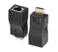 2X HDMI to RJ45 Converter, HDMI Extender HDMI Converter 30M Lossless Single Cable Extender Network Extension Converter Repeater over CAT-5e CAT6