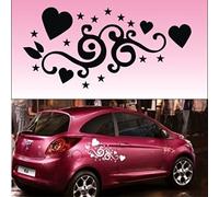 2x Heart Star Vinyl Car Graphics,Stickers each sticker 45cm (w) x 22(h), Please state colour on purchase otherwise black will be sent