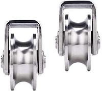 2X Heavy Duty 22mm U Groove Wheel Casters - Stainless Steel Track Pulleys for Smooth Rolling Doors & Cranes, High Load Capacity, 2 Pack for Optimal Performance