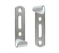 2X Heavy Duty Adjustable J Hooks - Nickel Plated Wall Hooks for Picture & Mirror Hanging, Metal Tube Support Brackets