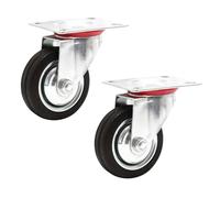 2x Heavy Duty Castor Wheels 125mm 360 Degree Swivel Casters 140kg Trolley Wheels To Move Heavy Objects Unbraked And Solid Rubber Furniture Castors Replacement Wheel Heavy Duty Castors