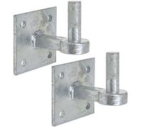 2X Heavy Duty Galvanised 19mm Hook Plates - Farm/Field Gate Square Hanger Pin Hinges