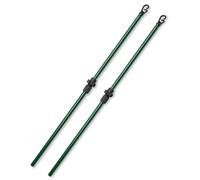 2x Heavy Duty Galvanised Washing Line Props - 2.2m Extendable Telescopic Metal Clothes Line Support Poles for Outdoor Garden Laundry, Adjustable Washing Pole for Clothes Drying Airer