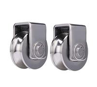 2X Heavy-Duty Groove Wheels, Stainless Steel 304 Pulley, Robust Caster with Lifting Ring, Durable Track Wheel, Ideal for Mechanical Carts and Equipment