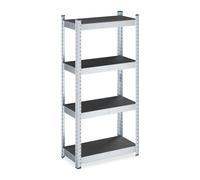 2x heavy-duty shelves, 4-tier storage rack for workshop, pantry & cellar, black