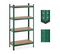 Relaxdays 2 x heavy-duty shelving units, 4 tiers, HWD 156 x 80 x 40 cm, 280 kg load capacity, metal, storage shelves for garage