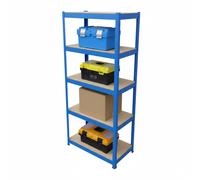 2x heavy-duty shelving, 500 kg, garage, blue