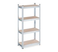 2x heavy-duty shelving unit, 4 tiers, brown, for basement/workshop/storage