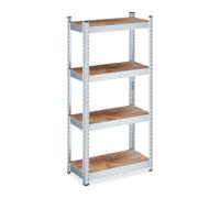 2x heavy-duty shelving unit wood effect, 4 tiers, storage/cellar/garage/workshop