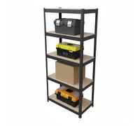 2x heavy-duty shelving units, 500 kg each, basement/garage storage, black