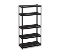 2x heavy-duty steel high shelf, standing and side shelf, black (set)