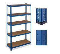 2x heavy-duty storage rack workshop rack garage rack 5 shelves blue set