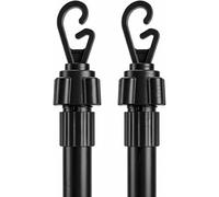 2X Heavy Duty Telescopic Washing Line Support Pole 2.4m - Adjustable Extendable Clothesline Prop, Outdoor Laundry Line Holder, Anti Sag Metal Support Pole for Garden, Patio & Balcony Drying (2)