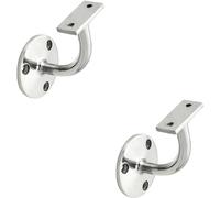 2x Heavyweight Handrail Bannister Bracket 80mm Projection Polished Chrome
