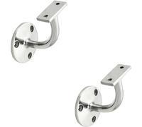 2x Heavyweight Handrail Bannister Bracket 80mm Projection Polished Chrome