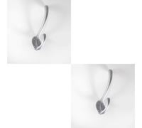 2x Heavyweight One Piece Hat & Coat Hook 76mm Projection Satin Chrome Loops Multi One Size