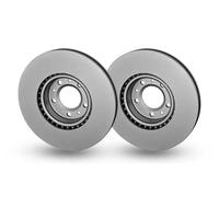 2x Hella 8DD355125-411 Front Brake Disc Vented 304mm Fits Citroën Fiat Opel