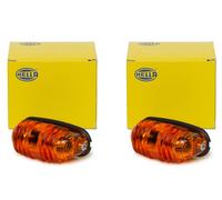 2x Hella Turn Signal Indicator Lights Amber Chrome 2BA001227201 12V 24V
