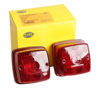 2x Hella Universal Rear Tail Light 12V 24V Set Left Right Red Halogen