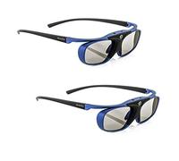 2X Hi-Shock BT/RF Pro Deep Heaven | Active 3D Glasses for 3D TVs from Sony, Samsung, LG & 3D-RF projectors from Sony, Epson, Jvc [120 Hz | Rechargeable | 32g | RF/Bluetooth | Dualplay/Dualview]