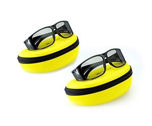 2x Hi-SHOCK passive 3D glasses for 4K 3D TV compatible with LG, Grundig or AG-F420 / PTA417 / TDG500P / TY-EP3D20E / PX1821E-1TVA | in ase [polarization 3D technology]