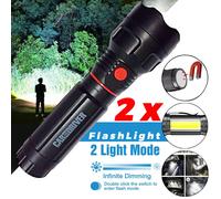 2X High Powered Torch Super Bright LED Flashlight Military Work Light
