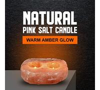 2x Himalayan Salt Lamp Tea Light Candle Holder, Natural Pink Tea Light Candle Holders, Himalayan Pink Salt Tealight Candle,Tealight Candle Set Aromatherapy Candle for Meditation Accessories