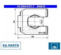 2x Holding Bracket, brake hose ATE 03.5004-0101.1