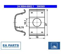 2x Holding Bracket, brake hose ATE 24.5004-0002.1