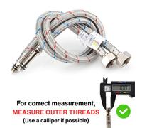 2X Home Range M10 (10mm) X 1/2 Bsp (500mm) Wras Approved Flexible Tap Connector Flexi Pipe Inner Dia 8.5mm (Comes In 10 Lengths)