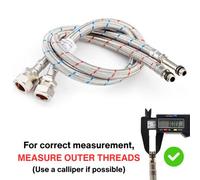 2X Home Range Wras Approved M10 (10mm) X 15mm Compression (600mm Long) Flexible Tap Connector Flexi Pipe Inner Dia 8.5mm (4 Sizes)