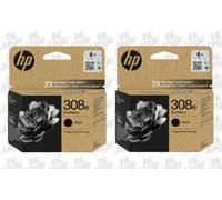 2x HP 308e Black EvoMore XL Capacity Ink Cartridges for HP DeskJet 2920 Printers