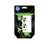2x HP C 9502 AE, No 56 °C9502AE/56 - NR 56 Original Black Printer Cartridge