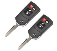 2x HQRP Remote Flip Folding Key Fob Shell Case w/4 Buttons for Mazda 3 5 6 03-13
