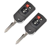 2x HQRP Remote Flip Folding Key Fob Shell Case w/4 Buttons for Mazda 3 5 6 03-13