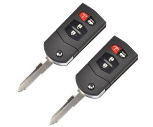 2x HQRP Remote Flip Folding Key Fob Shell Case w/4 Buttons for Mazda 3 5 6 03-13