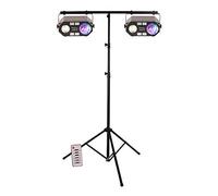 2x Ibiza Light Combi-FX2 Multi Effect Disco Light DJ Lighting Strobe UV Astro Water Effect inc stand