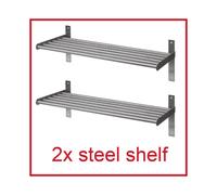 2x Ikea Kitchen Home Wall Shelf Rack Holder Stainless Steel storage