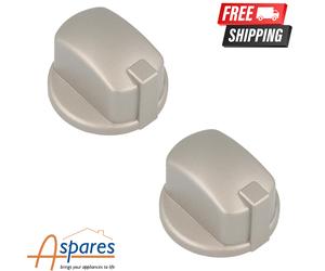 2x Indesit FIM31K.AIXGB Control Knob Inox Silver Oven