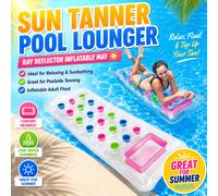 2x Inflatable Pool Lounger Air Bed Ray Reflector Float Adult Lilo Helps Sun Tan