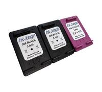 2X Ink Jungle 308 Black & 1X Colour Refilled Ink Cartridge