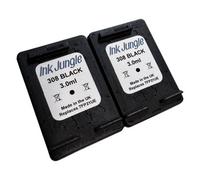 2X Ink Jungle 308 Black Refilled Ink Cartridges