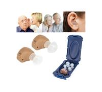 2X Invisible Ear Hearing Aids Set - Sound Voice Enhancer Amplifier, Ultra-Light