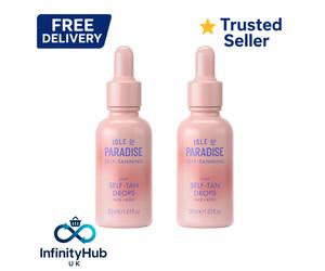 2x Isle of Paradise Light Self Tanning Drops 30ml Face Body - ORIGINAL