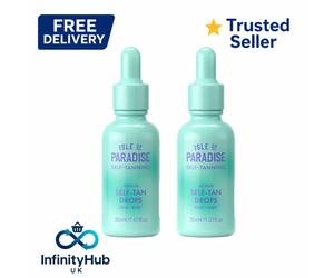 2x Isle of Paradise Self Tanning Drops Medium 30ml Face Body - ORIGINAL