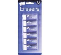 2x Just Stationery Eraser - White (Pack of 6)