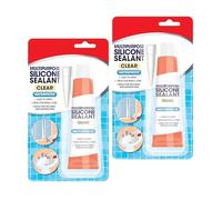 2x Karrma Waterproof Silicone Sealant Clear 70g - Multipurpose Kitchen & Bathroom, Mould Resistant, Easy Apply Flexible Seal